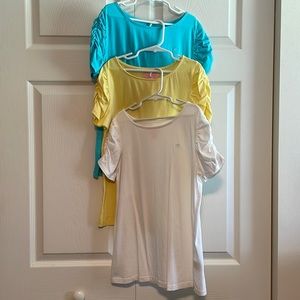 LILLY PULITZER Set of 3 Cotton Puffer Tees - Turquoise, Yellow and White, EUC